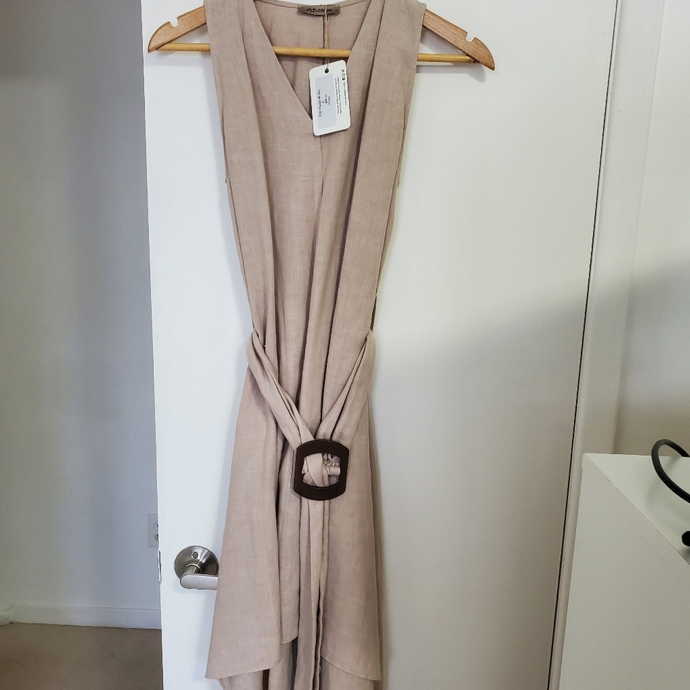 Brown high low dress
